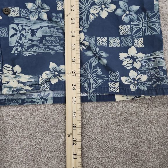 Pierre Cardin Floral Blue Vacation Button-Up Shirt - Picture 8 of 8